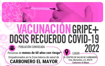 Imagen Vacunacion Gripe + Dosis Recuerdo Covid-19 2022 Menores de 60 con riesgo