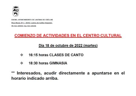 Imagen Comienzo de Actividades en el Centro Cultural